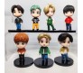 Set of 7 Kpop BTS Tiny Tans Action Figure Set Or Cake Topper Decoration Merchandise Showpiece for BTS Army to Keep in Office Desk Table Gift Kpop Lovers Toys D6 Multicolor