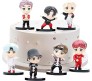 Set of 7 Kpop BTS Tiny Tans Action Figure Set Or Cake Topper Decoration Merchandise Showpiece for BTS Army to Keep in Office Desk Table Gift Kpop Lovers Toys D3 Multicolor