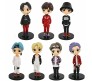 Set of 7 Kpop BTS Tiny Tans Action Figure Set Or Cake Topper Decoration Merchandise Showpiece for BTS Army to Keep in Office Desk Table Gift Kpop Lovers Toys DQ Multicolor 