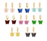 Combo Set of 8 Gold Toned Huggie Hoops With Attached Butterfly Charm Hanging Earrings Gold Plated For Women and Girls