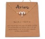 Horoscope Zodiac Sign Aries Pendant Necklace Constellation Jewellery Star Sign Cute Small Gold Plated Chain Horoscope Gifts Women & Girls