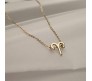 Horoscope Zodiac Sign Aries Pendant Necklace Constellation Jewellery Star Sign Cute Small Gold Plated Chain Horoscope Gifts Women & Girls