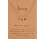 Horoscope Zodiac Sign Aries Pendant Necklace Constellation Jewellery Star Sign Cute Small Gold Plated Chain Horoscope Gifts Women & Girls