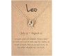 Horoscope Zodiac Sign Leo Pendant Necklace Constellation Jewellery Star Sign Cute Small Gold Plated Chain Horoscope Gifts Women & Girls