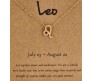 Horoscope Zodiac Sign Leo Pendant Necklace Constellation Jewellery Star Sign Cute Small Gold Plated Chain Horoscope Gifts Women & Girls