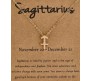 Horoscope Zodiac Sign Sagittarius Pendant Necklace Constellation Jewellery Star Sign Cute Small Gold Plated Chain Horoscope Gifts Women & Girls