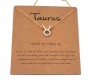 Horoscope Zodiac Sign Taurus Pendant Necklace Constellation Jewellery Star Sign Cute Small Gold Plated Chain Horoscope Gifts Women & Girls