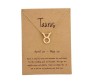 Horoscope Zodiac Sign Taurus Pendant Necklace Constellation Jewellery Star Sign Cute Small Gold Plated Chain Horoscope Gifts Women & Girls