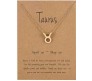 Horoscope Zodiac Sign Taurus Pendant Necklace Constellation Jewellery Star Sign Cute Small Gold Plated Chain Horoscope Gifts Women & Girls