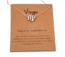 Horoscope Zodiac Sign Virgo Pendant Necklace Constellation Jewellery Star Sign Cute Small Gold Plated Chain Horoscope Gifts Women & Girls