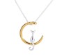 Crescent Moon Cat Pendant Necklace Jewellery Silver Gold Plated Cat Lover Gifts for Women & Girls