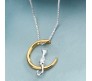 Crescent Moon Cat Pendant Necklace Jewellery Silver Gold Plated Cat Lover Gifts for Women & Girls