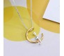 Crescent Moon Cat Pendant Necklace Jewellery Silver Gold Plated Cat Lover Gifts for Women & Girls