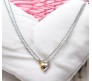 Couple Heart Pendant For Lovers Gold Silver Necklace for Couple Matching Locket with Magnets for Valentine Anniversary Men and Women