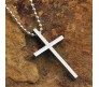 Lord Jesus Cross Silver Stainless Steel Pendant Necklace Chain Crusifix For Men And Women