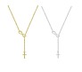 Infinity with Cross Hanging Necklace Pendant Combo Set of 2 Jewelry Accessory Gold + Silver Plated for Girls & Women