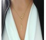 Infinity with Cross Hanging Necklace Pendant Jewelry Accessory Gold Plated for Girls & Women