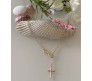 Infinity with Cross Hanging Necklace Pendant Jewelry Accessory Gold Plated for Girls & Women