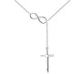 Infinity with Cross Hanging Necklace Pendant Jewelry Accessory Silver Plated for Girls & Women