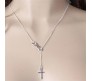 Infinity with Cross Hanging Necklace Pendant Jewelry Accessory Silver Plated for Girls & Women