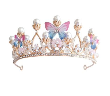 Girls Tiara Crown Women Flower Butterfly Princess Gift for Wedding Kids Birthday Girl Party Pageant Accessories Costume Present for 8-16 Years Teens Jewelery