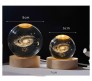 3D Universe Galaxy 6CM Crystal Ball Night Lamp Creative Light Cute 3 D Table Lamps LED Wooden for Home Office Decoration Birthday Gift Adults