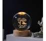 3D I Love You Couple 8CM Crystal Ball Night Lamp Creative Light Cute 3 D Table Lamps LED Wooden for Home Office Decoration Anniversary Valentine Gift Adults