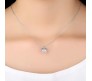 Cube Shape Pendant Solitaire Silver Necklace Valentine Anniversary Gift for Girls and Woman 