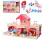 Big Size Large 137 Pcs Mansion Pink Doll House 2.5 Feet x 1.5 Feet x 1 Feet with 2 Dolls and All Doll House Furniture and Accessory for Girls Multicolor