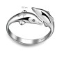 Double Dolphin Adjustable Ring Silver Plated for Women & Girls