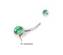 Double Stone Belly Button Ring Light Blue Stainless Steel Navel Piercing Jewelry for Women and Girls