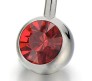 Double Stone Belly Button Ring Red Stainless Steel Navel Piercing Jewelry for Women and Girls