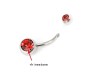 Double Stone Belly Button Ring Red Stainless Steel Navel Piercing Jewelry for Women and Girls