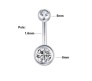 Double Stone Belly Button Ring Clear Stainless Steel Navel Piercing Jewelry for Women and Girls