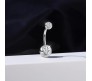 Double Stone Belly Button Ring Clear Stainless Steel Navel Piercing Jewelry for Women and Girls