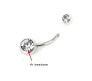 Double Stone Belly Button Ring Clear Stainless Steel Navel Piercing Jewelry for Women and Girls