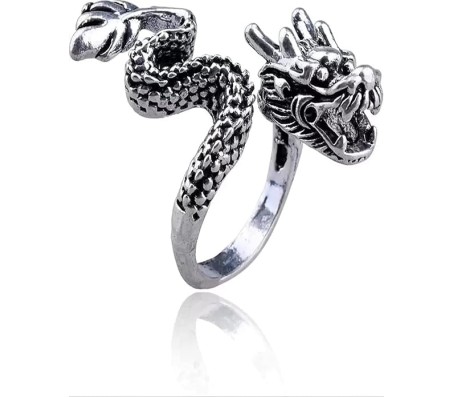 Dragon Ring Adjustable Vintage Antique Gothic Rings Silver Plated For Men and Women