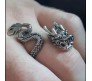 Dragon Ring Adjustable Vintage Antique Gothic Rings Silver Plated For Men and Women