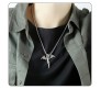 Punk Stailess Steel Dragon Sword Wing Fashion Pendant Necklaces with Hip Hop Chain For Men & Boys