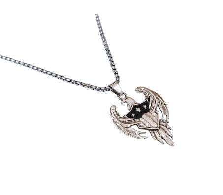 Eagle Pendant with Stainless Steel Eagle Chain for Men and Women - Eagle Locket with 24-Inch Round Box Chain for Men's Pendant