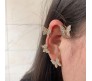 Pair of Stylish Korean No Piercing Butterfly Ear Crawler Cuff Earrings Gold Ear Wrap Slider 2Pcs Set For Women And Girls 