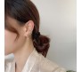 Pair of Stylish Korean No Piercing Leaves Ear Crawler Cuff Earrings Gold Ear Wrap Slider 2Pcs Set For Women And Girls 