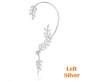 Pair of Stylish Korean No Piercing Leaves Ear Crawler Cuff Earrings Silver Ear Wrap Slider 2Pcs Set For Women And Girls 