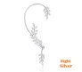 Pair of Stylish Korean No Piercing Leaves Ear Crawler Cuff Earrings Silver Ear Wrap Slider 2Pcs Set For Women And Girls 