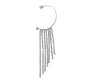 Pair of Stylish Korean No Piercing Tassel Long Ear Crawler Cuff Earrings Silver Ear Wrap Slider Rhinestone 2Pcs Set For Women And Girls