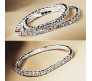 Elastic Fashion Silver Tone Crystal Rhinestone Ankle Anklet Bracelet Stylish Single Row Set of 3 for Women and Girls