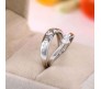 Set of Couple Rings Combo Adjustable Matching Ring Love Heart Shape Couples Solitaire Anniversary Valentine Engagement Gift for Lovers Husband Wife GF Girlfriend