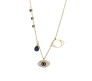 Gold Evil Eye Necklace for Women - Charm Pendant Locket Chain with Charms for Girls