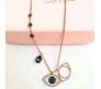 Gold Evil Eye Necklace for Women - Charm Pendant Locket Chain with Charms for Girls