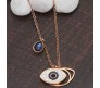 Rose Gold Evil Eye Necklace for Women - Charm Pendant Locket Chain with Charms for Girls